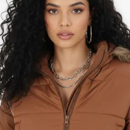 glitchez Crop Hooded Relaxed Bomber Jacket image 4