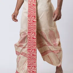 Nakshi Men Ethnic Motifs Handblock Dupion Printed Dhotis image 2