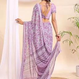 Leelavati Floral Printed Pure Chiffon Saree image 3