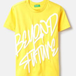 United Colors of Benetton Boys Typography Printed Round Neck Pure Cotton T-shirt-picture-42