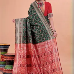 Moda Rapido Ethnic Motifs Woven Design Zari Kanjeevaram Saree With Blouse Piece image 2