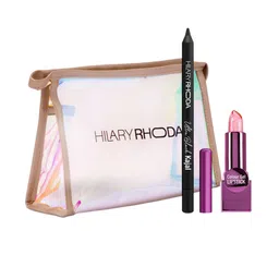 Hilary Rhoda Set Of 2 Ultra Black Kajal & Color Gel Lipstick With Pouch-image-46