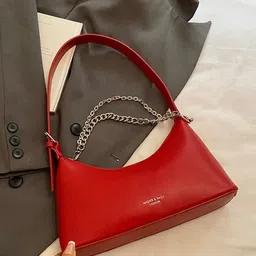 CORSICA Red Solid PU Small Casual Hobo Bag-image-3