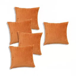RD TREND Gold-Toned Set of 5 Striped Square Cushion Covers image 5