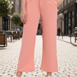 BROADSTAR Women Smart Straight Fit High-Rise Easy Wash Pleated Trousers-picture-29