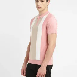 levi's Men's Colorblock Pink Polo Collar Sweater image 4