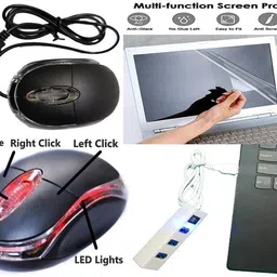 ANJO KeyboardLEDMouse-Pad-Hub-3n1Cleanr-OTG2n1-Ext-LED-Skin-14.6iScrn&KeyGuard&Sleeve Combo Set Designed for Gaming image 4