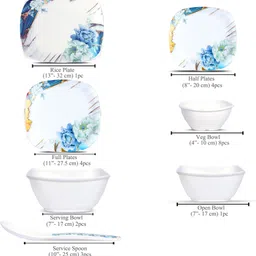 kaku Pack of 23 Melamin Elegant Plate | Premium Dining Set for Home, Kitchen, Parties & Everyday Use Dinner Set image 3