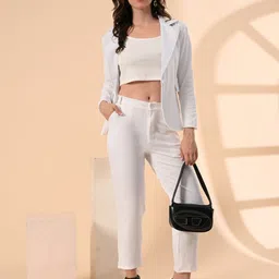 mj fashion Women Solid Single Breasted Formal Blazer image 5