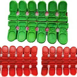 varietyzone Variety Zone Drying and Hanging Clips Set Red 24 Pieces Green12 Pieces Plastic Cloth Clips image 1