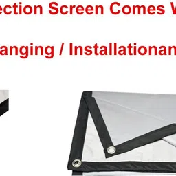 RODZ 100 inch 16:9 Reflective Fabric Projection Screen with Eye lits for Easy Hanging Projector Screen (Width 105 cm x 59 cm Height) image 2