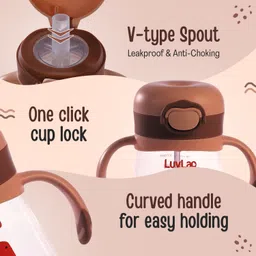 luvlap Baby Bite Resistant Soft Silicone weighted Straw Sipper Cup with Handle, 300 ml, image 3