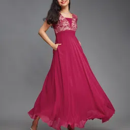 miss chase Women Maxi Pink Full Length Dress image 2