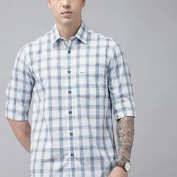 ColorPlus Pure Cotton Tartan Checks Casual Shirt-image-32