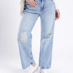 glitchez Women Grunge Touch Straight Fit Distressed Heavy Fade Jeans-picture-31