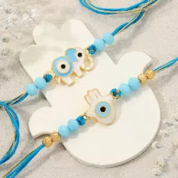 Evil Eye Rakhi Set Of 2 With Tempting Chocolates image 2