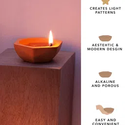 ellementry Set Of 24 Brown Handmade Terracotta Diyas image 3