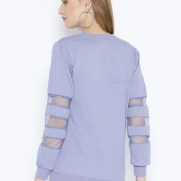 Belle Fille Women Lavender Solid Sweatshirt image 3