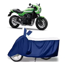 Auto Pearl Two Wheeler Cover for Kawasaki Z900 RS Cafe Racer - White, Blue-picture-38