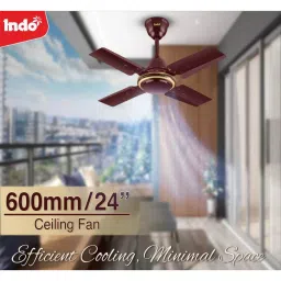 Indo Little Active Series Brown Color 600 mm Sweep Size Ceiling Fan, LITTLE ACTIVE image 5