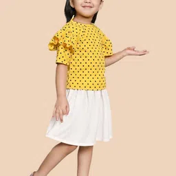 FRANSCART Polka Dot Flared Sleeve Fit & Flare Dress image 4