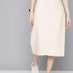 Levis Women Pure Cotton High-Rise Slim Fit Denim Skirt-image-39