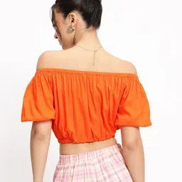 DressBerry Sunset Siren Pleated Blouson Crop Top image 5