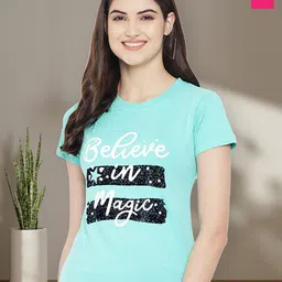 Dreambe Women Pack of 2 Typography Printed Round Neck Cotton T-shirts-picture-10