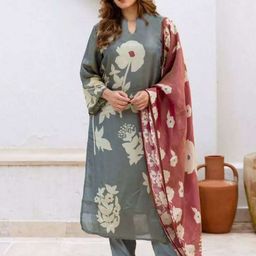 GoSriKi Women Floral Printed Regular Kurta with Trousers & With Dupatta-picture-13