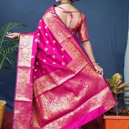 Demure Clothing Co Woven Design Zari Silk Blend Handloom Saree image 2