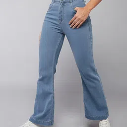 DOLCE CRUDO Women Bootcut High-Rise Jeans-image-4