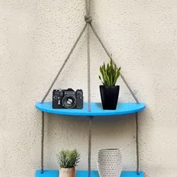 VAH Kya Bat Hai !! 2 Pieces Blue Wood Wall Hanging Shelf-picture-29