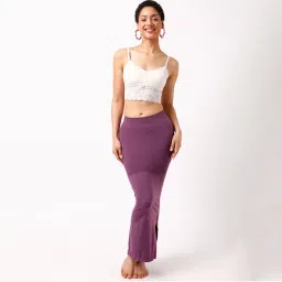 Clovia Saree Shapewear With Drawstring In Violet-image-0