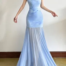 LULU & SKY Women One Shoulder Fit and Flare Maxi Dress-image-16