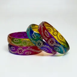 PRIYA KANGAN Set of 4 Zircon Stone-Studded Bangles-picture-25