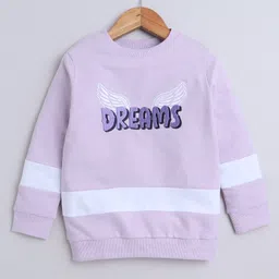 BUMZEE Cotton Looper Full Sleeves Text & Wings Printed Sweatshirt - Lilac-picture-14
