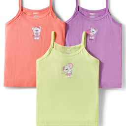 BUMZEE Cotton Knit Sleeveless Slips with Animal Print Pack of 3 - Peach Yellow & Lavender-picture-41
