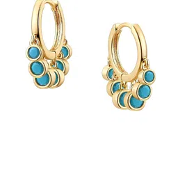 EL REGALO Artificial Stones Studded Circular Shaped Drop Earrings image 3