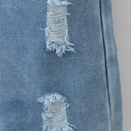 Mark & Mia Washed Denim Shorts With Distressed Design - Blue image 5