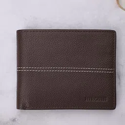 HIROSHI Men Leather Two Fold Wallet image 1