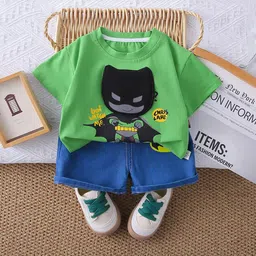 TrendyKid Boys Printed T-shirt with Shorts-image-1