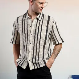 Stylecast X Kotty Men Relaxed Striped Cotton Shirt-picture-36