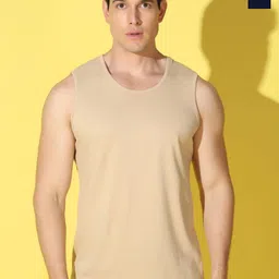 WOOSTRO Pack Of 2 Printed Combed Cotton Gym Vests VWS26(PLAIN RUST)(ALONE NAVY)-picture-13