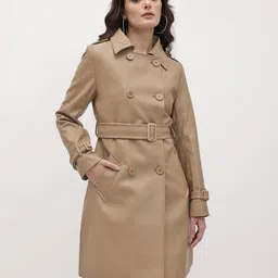 The Roadster Life Co. Double-Breasted Faux Leather Trench Coat with Belt image 4