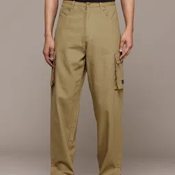 The Roadster Life Co. Men Pure Cotton Relaxed Loose Fit Cargos Trousers-image-73