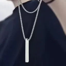 Crazy Fashion Set Of 3 Stainless Steel Contemporary Pendants With Chains image 2