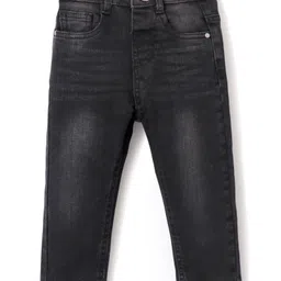 Babyhug Denim  Full Length with Stretch  Washed Jeans - Black-picture-12