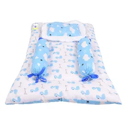 Babytoons Baby Bedding Set New Born Gaddi with Pillows (0-6 Months) Blue-picture-28