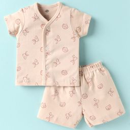 Zero Male Half sleeves Sinker Shorts Sets Beige NB-picture-39