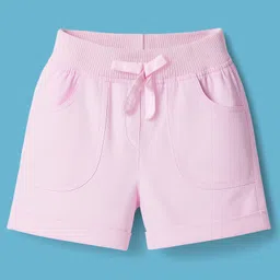 kookie kids india Kookie Kids Cotton Lycra Woven Solid Colour Shorts - Pink-picture-17